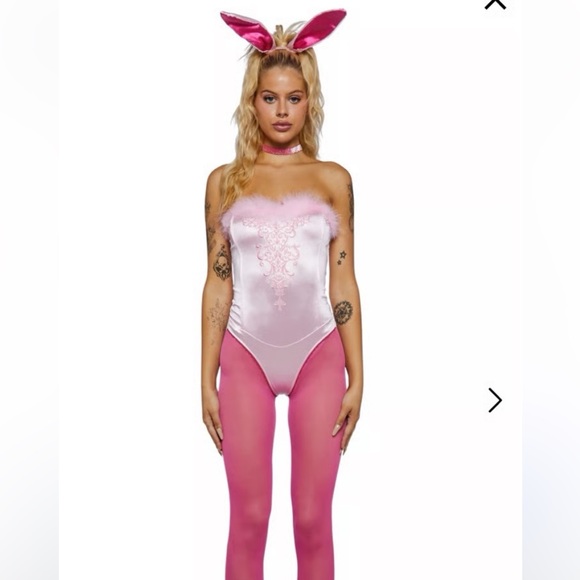 Dolls Kill Other - Dolls Kill NWT Legally Blonde Elle Woods Pink Bunny Satin Corset Bustier Large